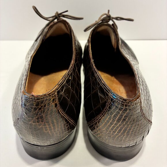 Neiman Marcus Special Order Alligator 2-Eyelet Derby Dress Shoes - Size 10D main image 7